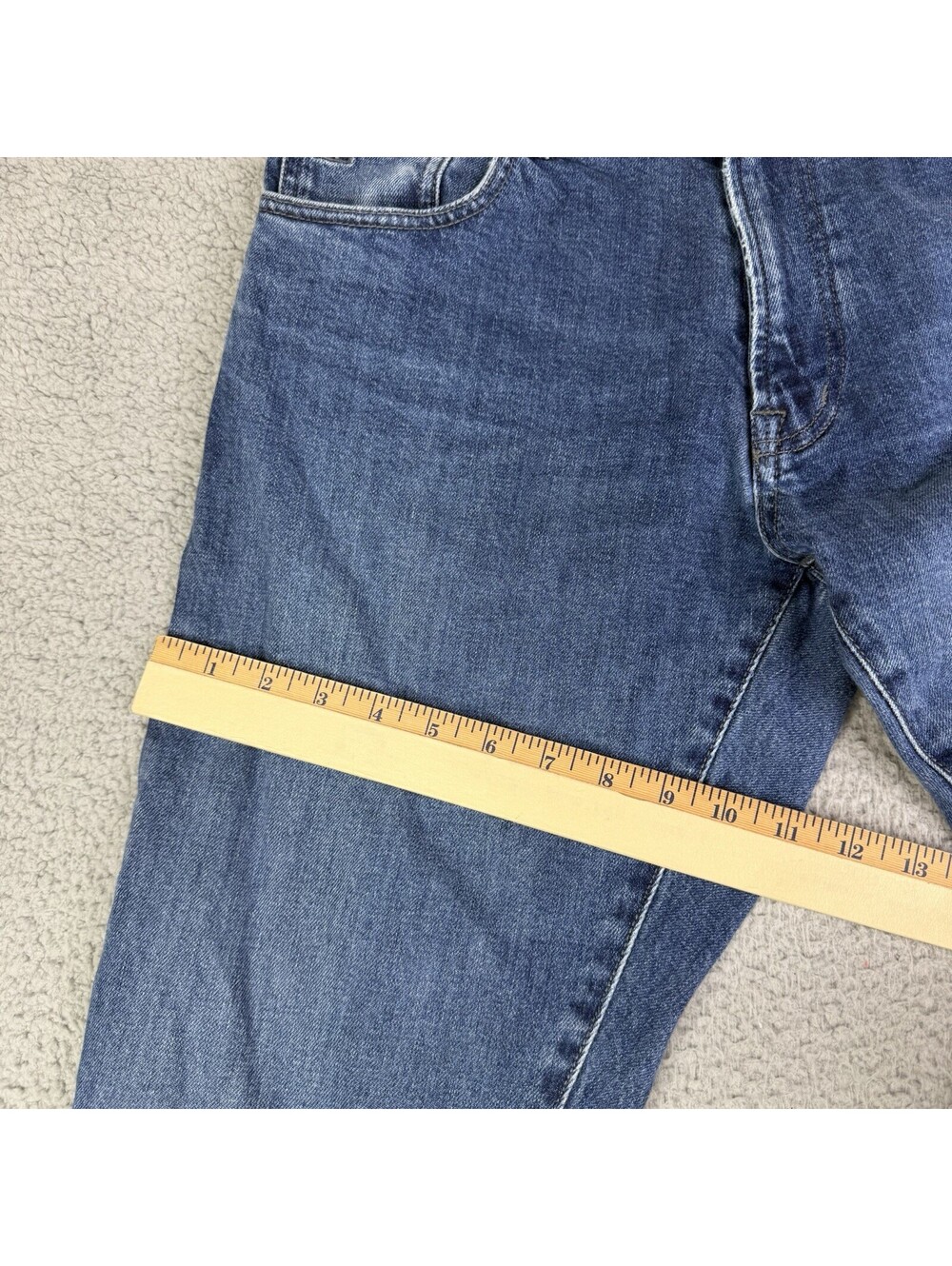 Lucchese Men's Jesse Slim Straight Washed Blue Jeans 32W X 32L Italy Fabric $325 - Picture 9 of 13